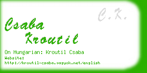 csaba kroutil business card